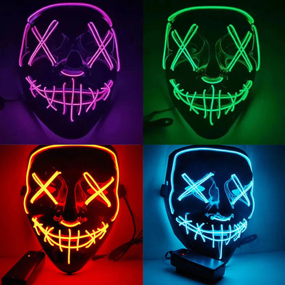 Máscara LA PURGA 😱😱 Halloween con Luz LED 🎃💀