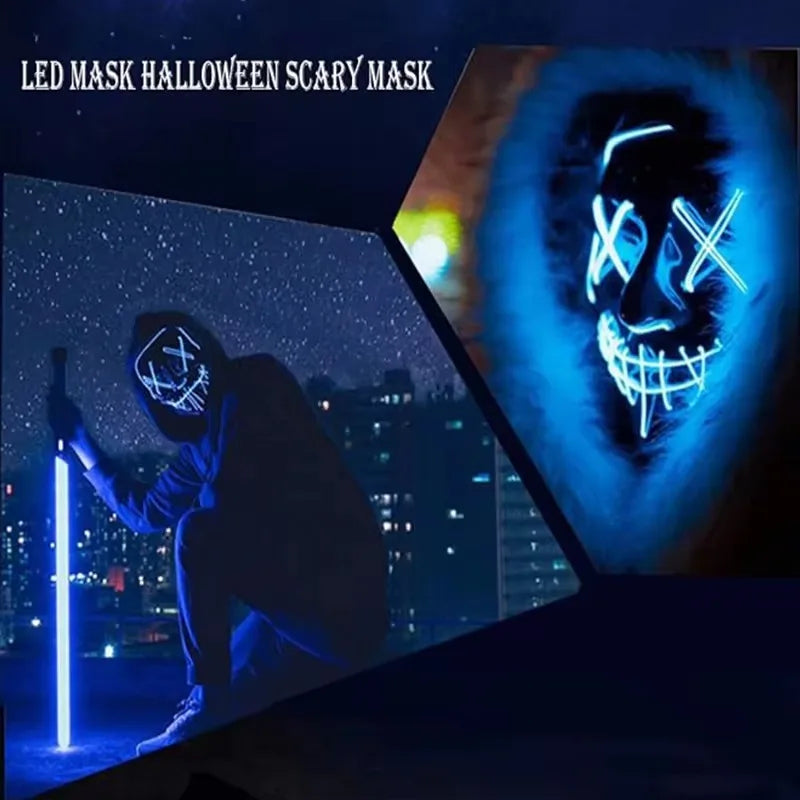 Máscara LA PURGA 😱😱 Halloween con Luz LED 🎃💀